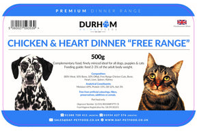 DAF - Chicken & Heart Free Range Dinner 500g Durham Animal Feeds 