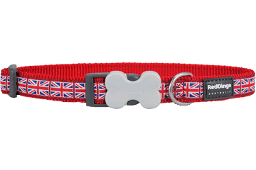 Red Dingo Dog Collar Union Jack Flag Med Collars Red Dingo 