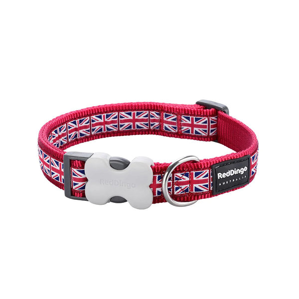 Red Dingo Dog Collar Union Jack Flag Collar Red Dingo 