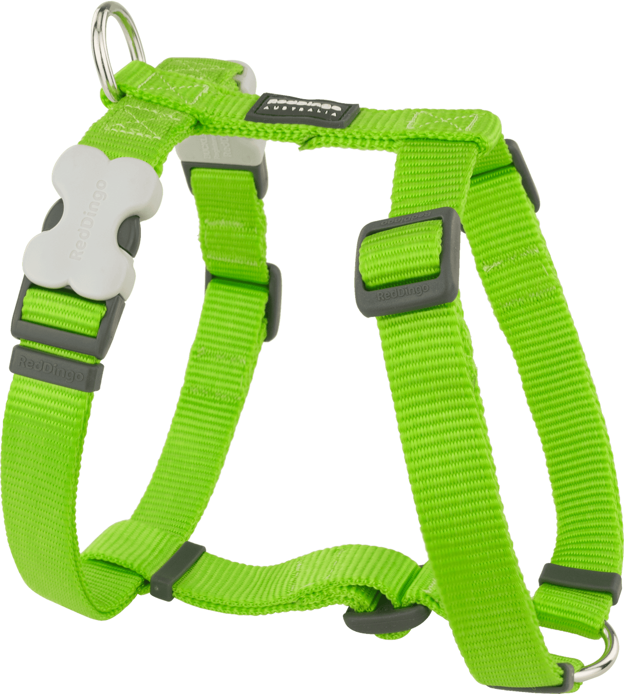 Red Dingo Classic H-Harness Red Dingo Lime Green XS 