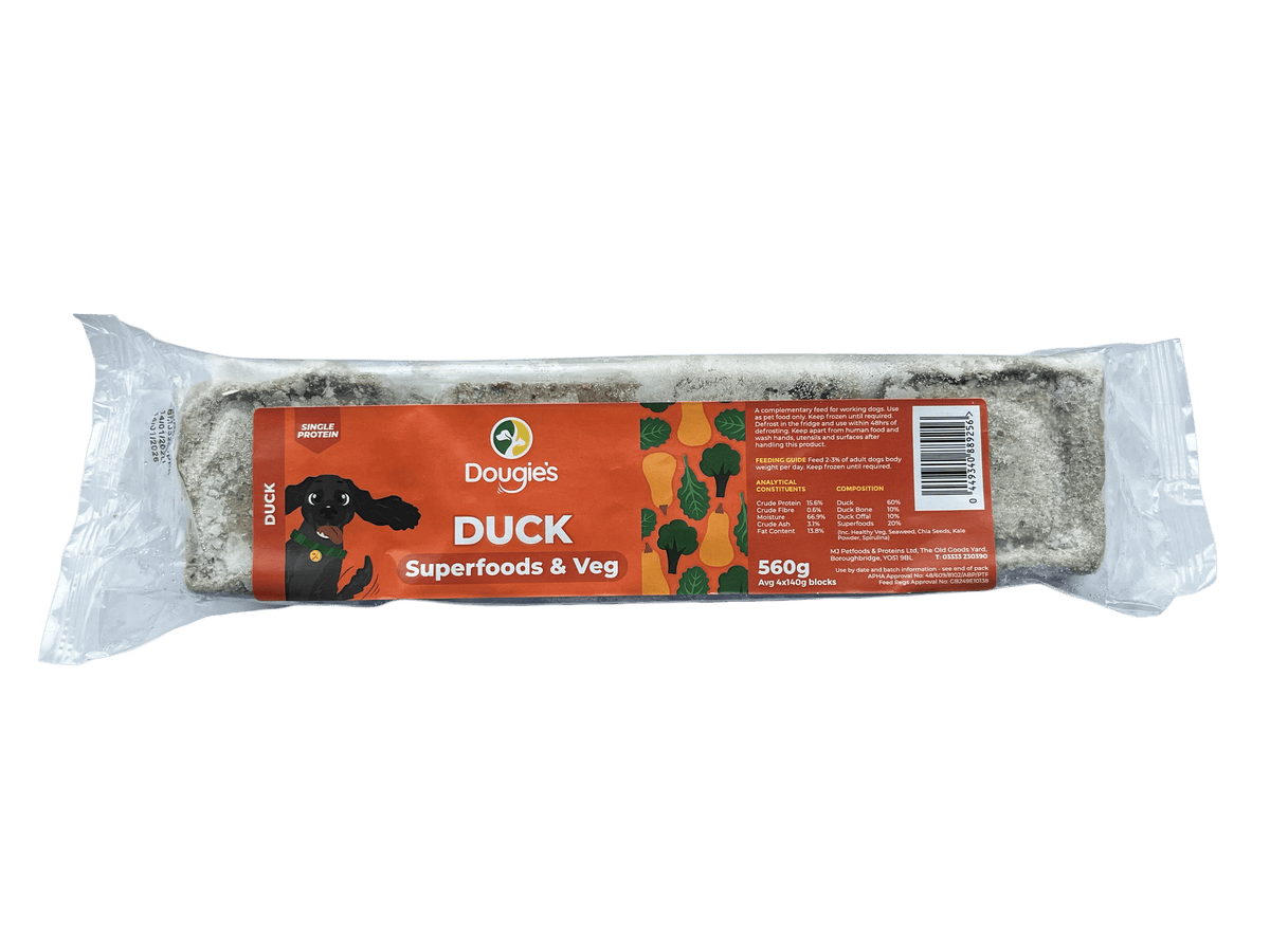 Dougies Superfoods Duck & Veg Raw Dog Food 560g ❄ Raw Dog Food Dougies 