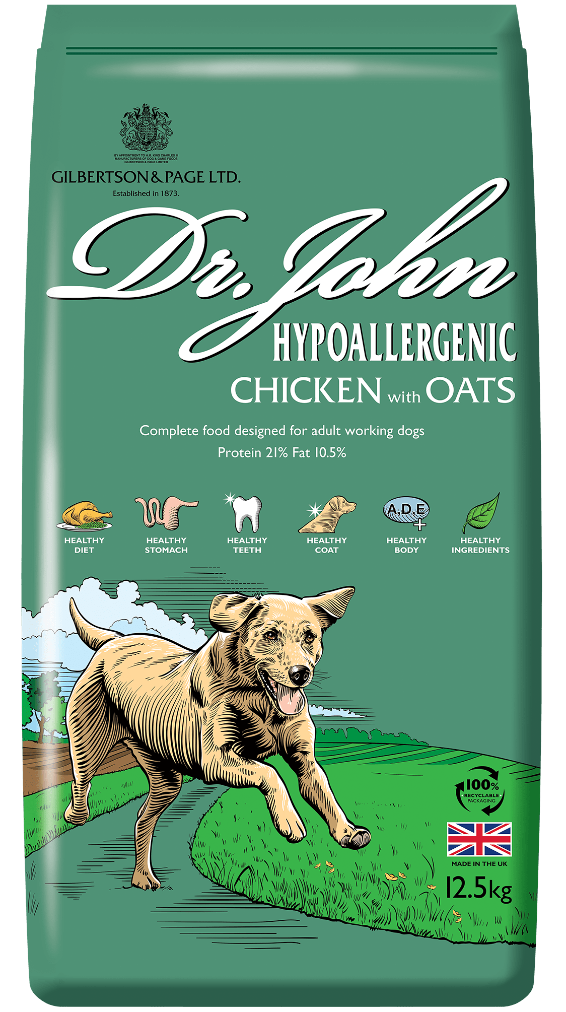 Dr John Hypoallergenic Chicken & Oats 12.5kg Dry Dog Food Dr John 