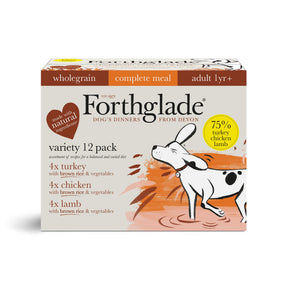 Forthglade Chicken, Lamb & Turkey Brown Rice Dog Food 12 x 395g Wet Dog Food Forthglade 