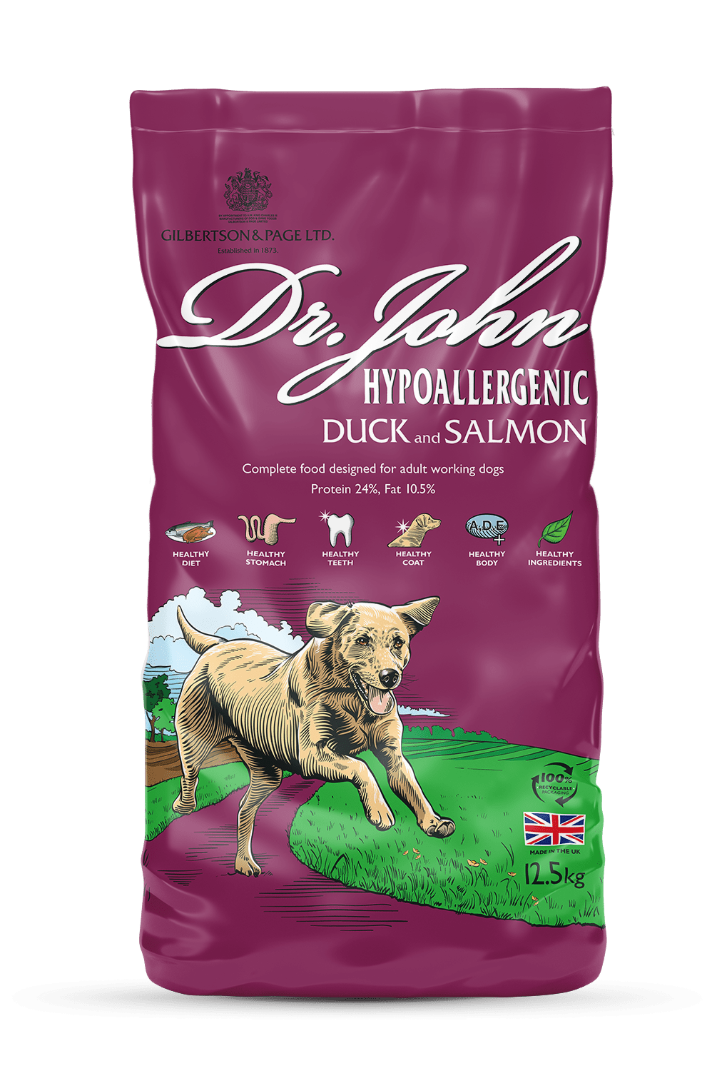 Dr John Hypoallergenic Duck & Salmon Dry Dog Food 12.5kg Dry Dog Food Dr John 