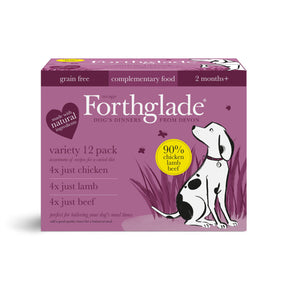 Forthglade Just Chicken, Lamb & Beef Wet Dog Food 12 x 395g Wet Dog Food Forthglade 
