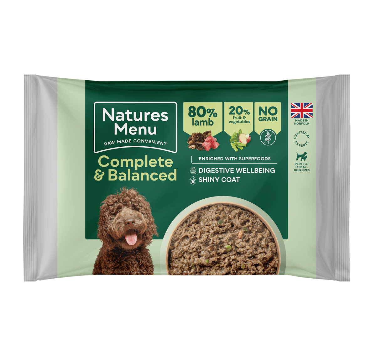 Natures Menu 80/20 Lamb Raw Dog Food Block 500g Raw Dog Food Natures Menu 