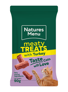 Natures Menu Turkey Meaty Cat Treats 50g Cat Treats Natures Menu 