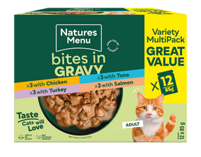 Natures Menu Cat Bites in Gravy Multipack 12 x 85g Wet Cat Food Natures Menu 