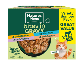 Natures Menu Cat Bites in Gravy Multipack 24 x 85g Wet Cat Food Natures Menu 