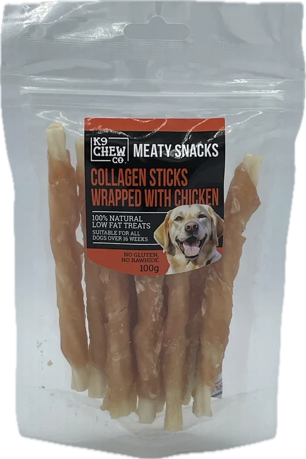K9 Chew Collagen Wrapped With Chicken Stick 5` 100G K9 Chew 
