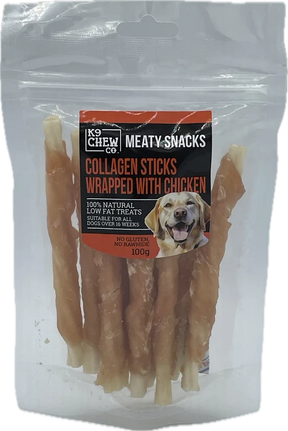 K9 Chew Collagen Wrapped With Chicken Stick 5` 100G K9 Chew 