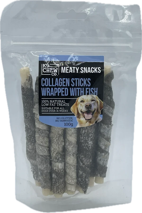 K9 Chew Collagen Wrapped With Fish Stick 5` 100G K9 Chew 