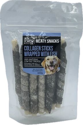 K9 Chew Collagen Wrapped With Fish Stick 5` 100G K9 Chew 