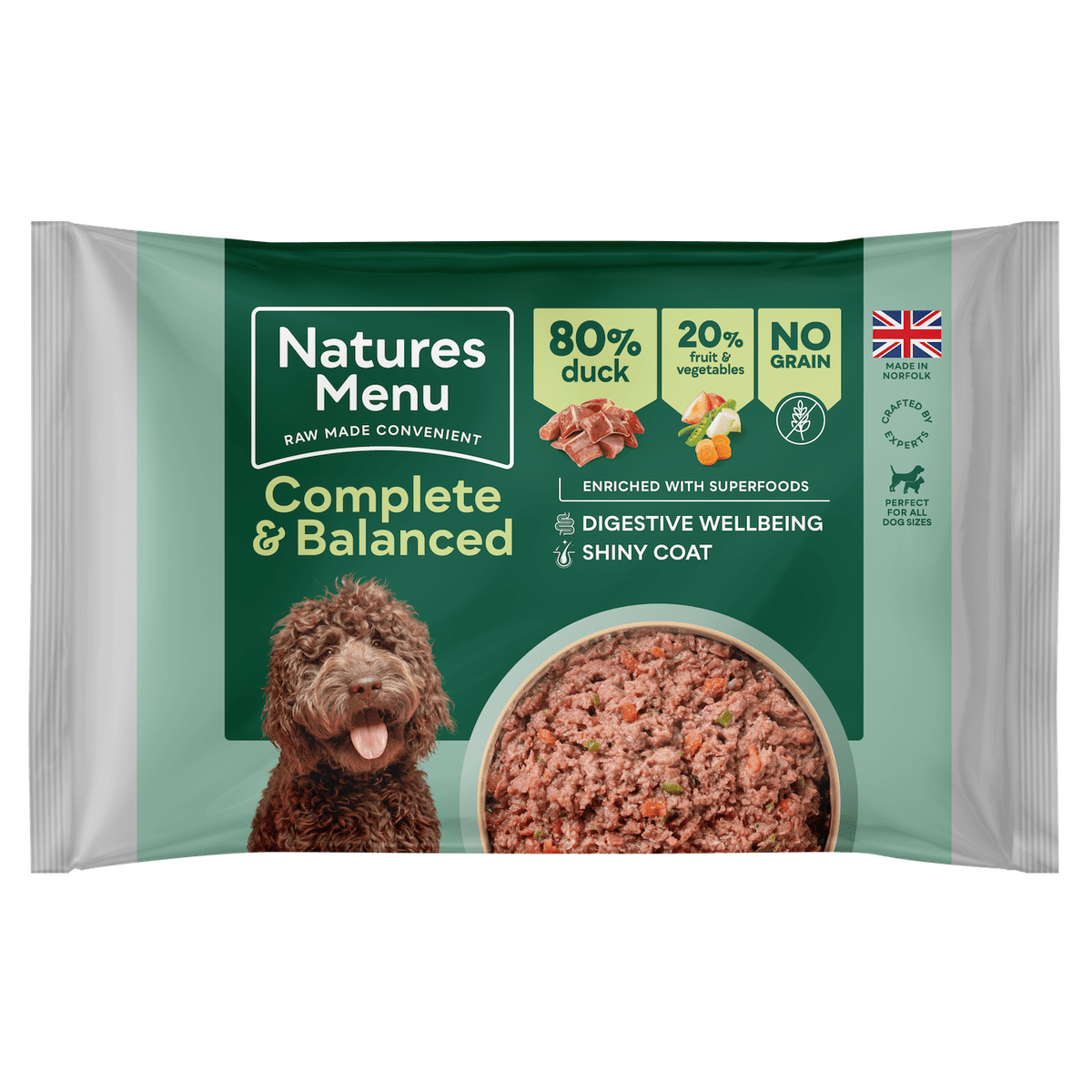 Natures Menu 80/20 Duck Raw Dog Food Block 500g Raw Dog Food Natures Menu 