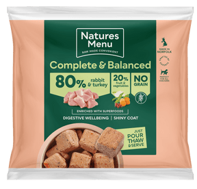 Natures Menu 80/20 Rabbit & Turkey Raw Dog Food Nuggets 1kg Raw Dog Food Natures Menu 