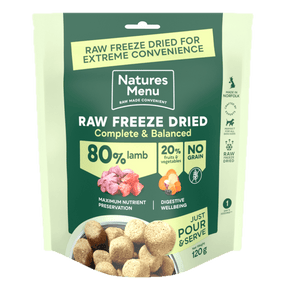 Natures Menu Lamb Freeze Dried Dog Food 120g Dry Dog Food Natures Menu 