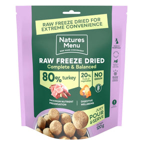 Natures Menu Turkey Freeze Dried Dog Food 120g Dry Dog Food Natures Menu 