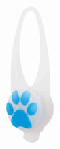 Trixie Paw Print Dog Collar Flasher 8cm White Dog Safety Lights Trixie 