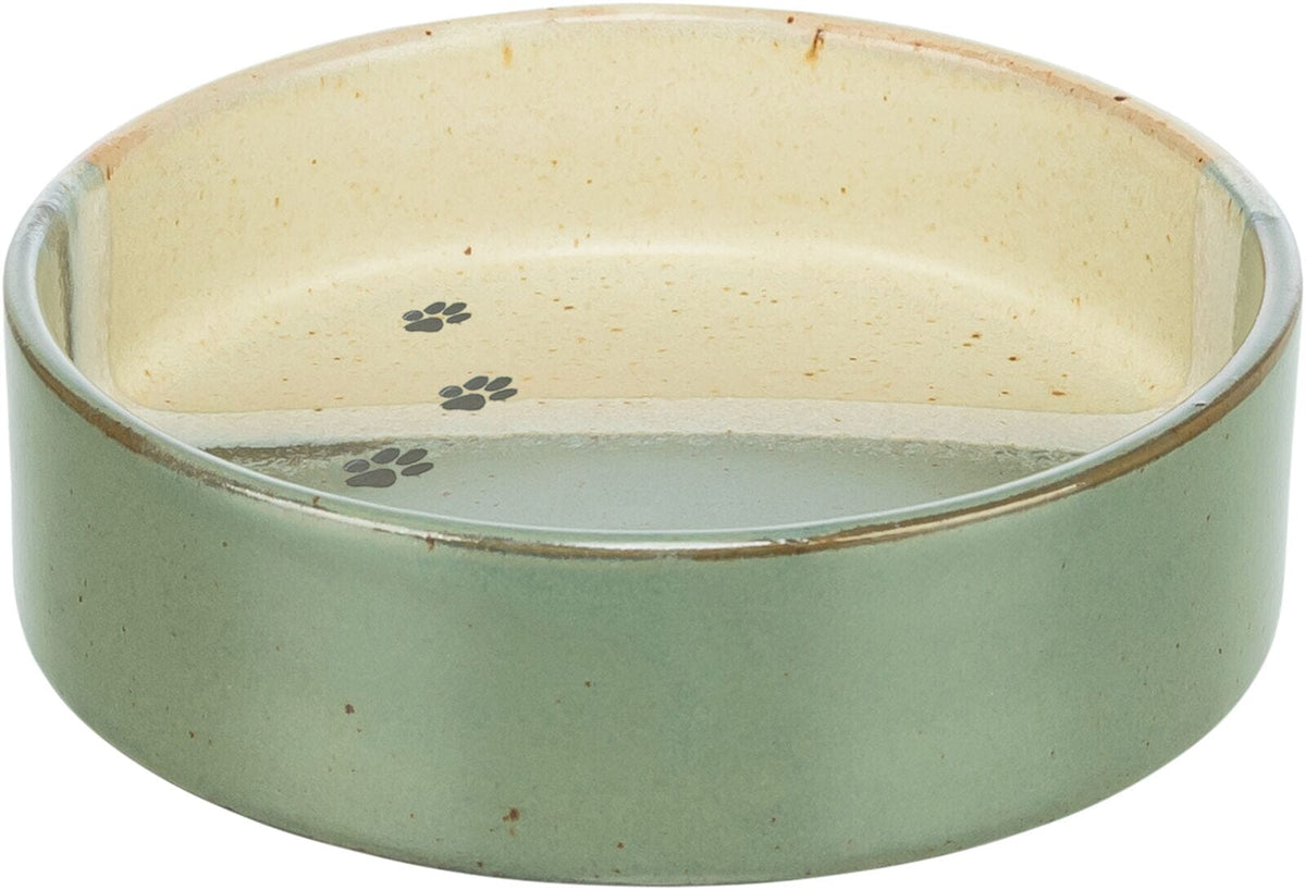 Trixie Ceramic Cat Bowl Green/Beige 200ml, 12cm Cat Bowls Trixie 