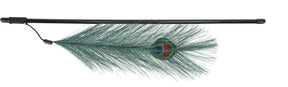 Trixie Artificial Peacock Feather Cat Teaser Wand 47cm Cat Toys Trixie 