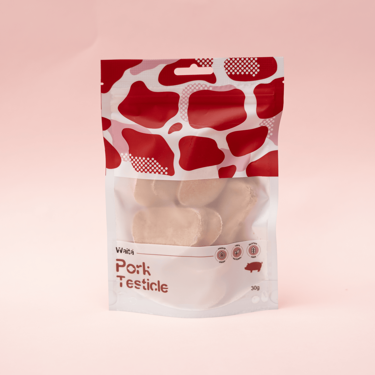 Waita Freeze Dried Pork Testicle 30g pouch, front view