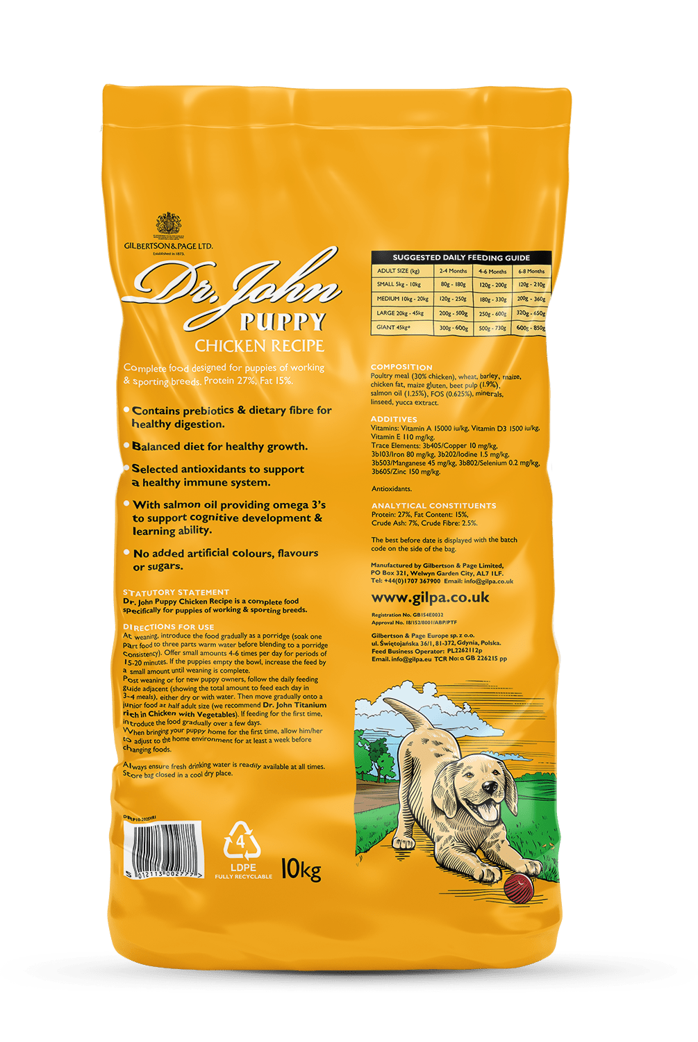 Dr John Puppy Chicken Complete Dry Puppy Food 10kg Dry Dog Food Dr John 