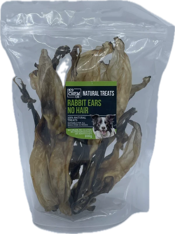 K9 Chew Rabbit Ears NO Hair 100g K9 Chew 