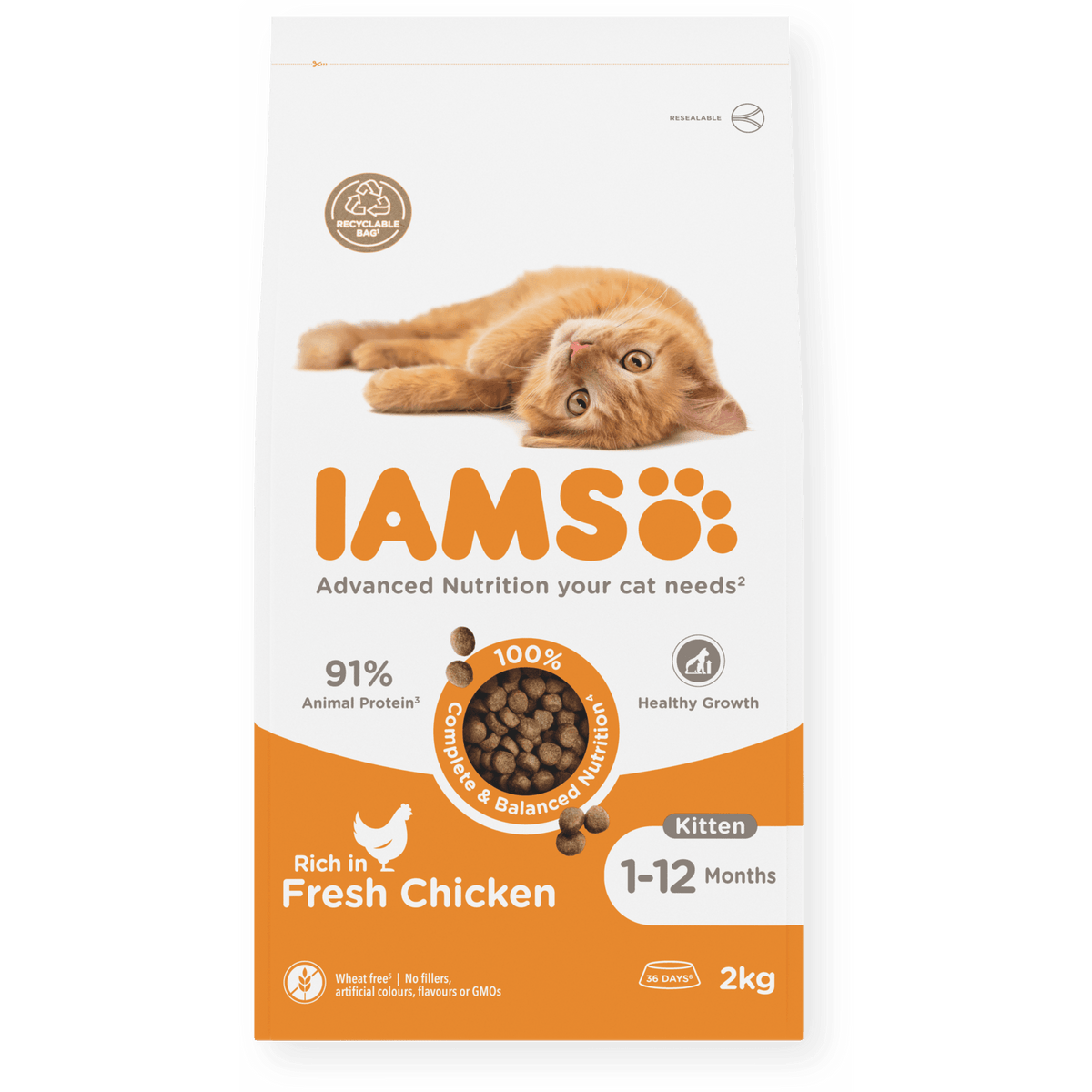 IAMS Kitten Chicken Dry Cat Food 2kg Dry Cat Food Iams 
