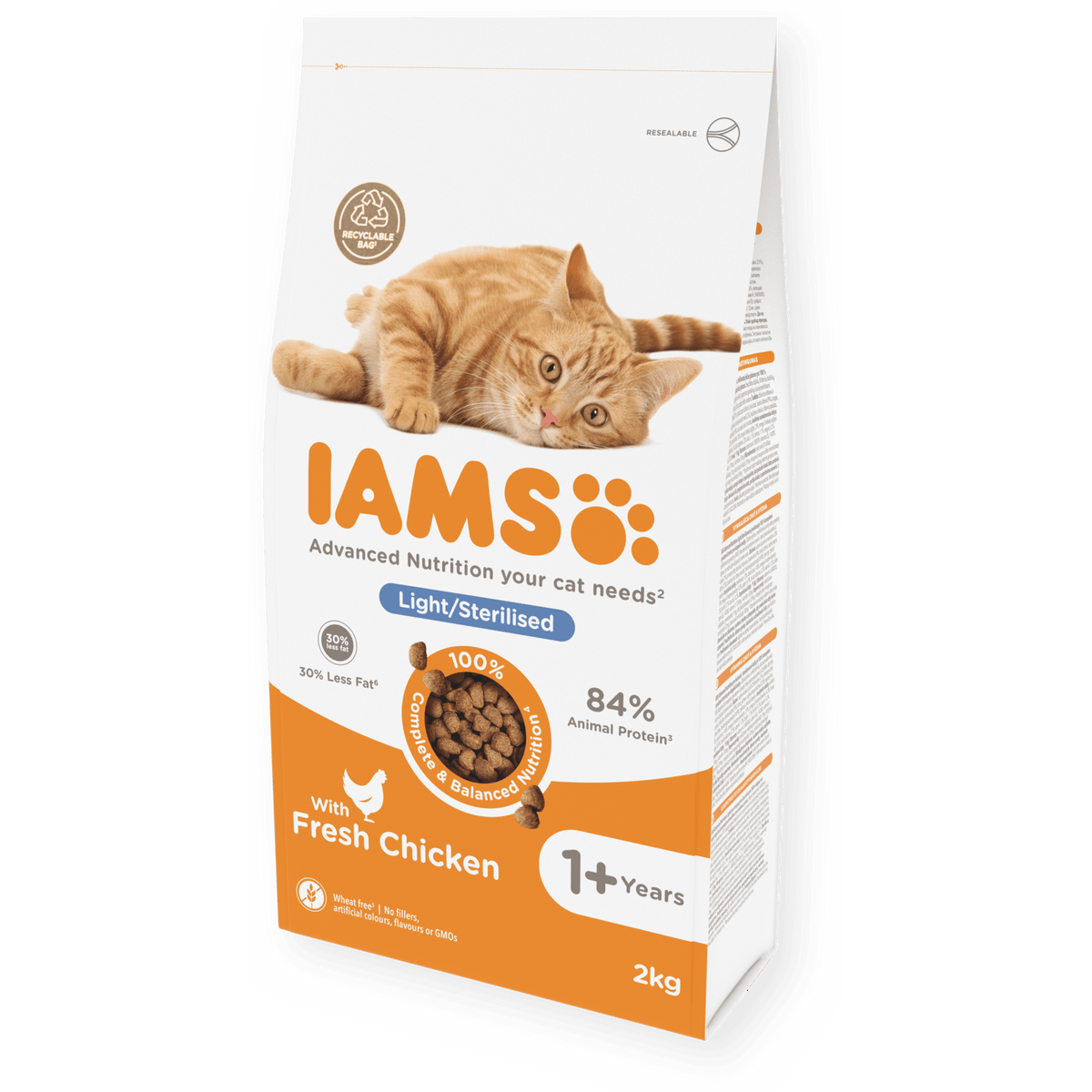 IAMS Light & Sterilised Chicken Dry Cat Food 2kg Dry Cat Food Iams 