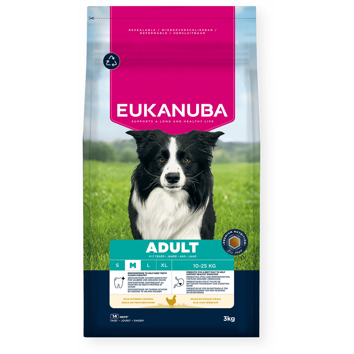 Eukanuba Active Adult Medium Breed Chicken Dry Dog Food 3kg Dry Dog Food Eukanuba 