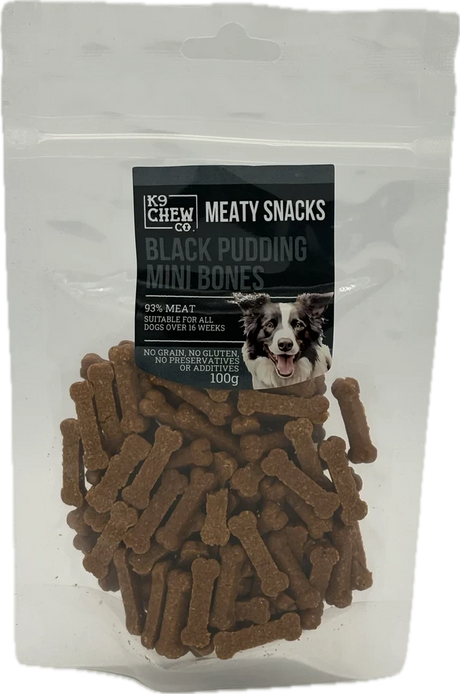 K9 Chew Co Black Pudding Mini Bones 100g K9 Chew 