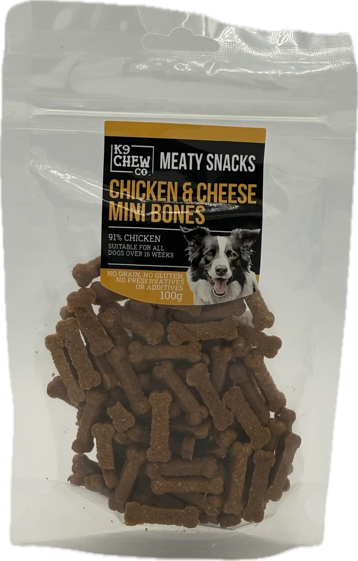 K9 Chew Co Chicken & Cheese Mini Bones 100g