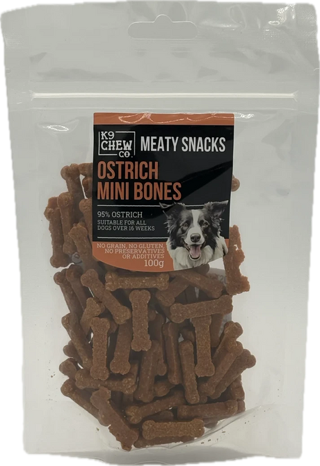 K9 Chew Co Ostrich Mini Bones 100g K9 Chew 