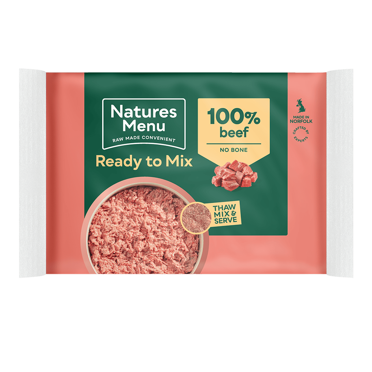 Natures Menu Beef Raw Dog Food Mince Block 400g Raw Dog Food Natures Menu 
