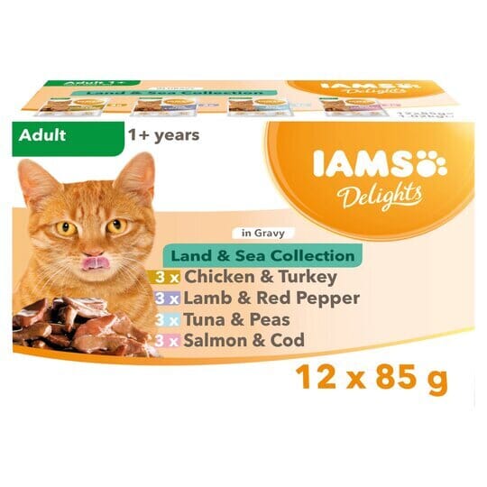 Iams Delights Land & Sea Gravy 12pack Wet Cat Food Iams 