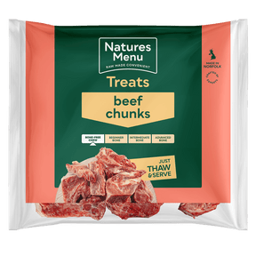 Natures Menu Frozen Beef Chunks for Dogs 1kg Raw Dog Food Natures Menu 