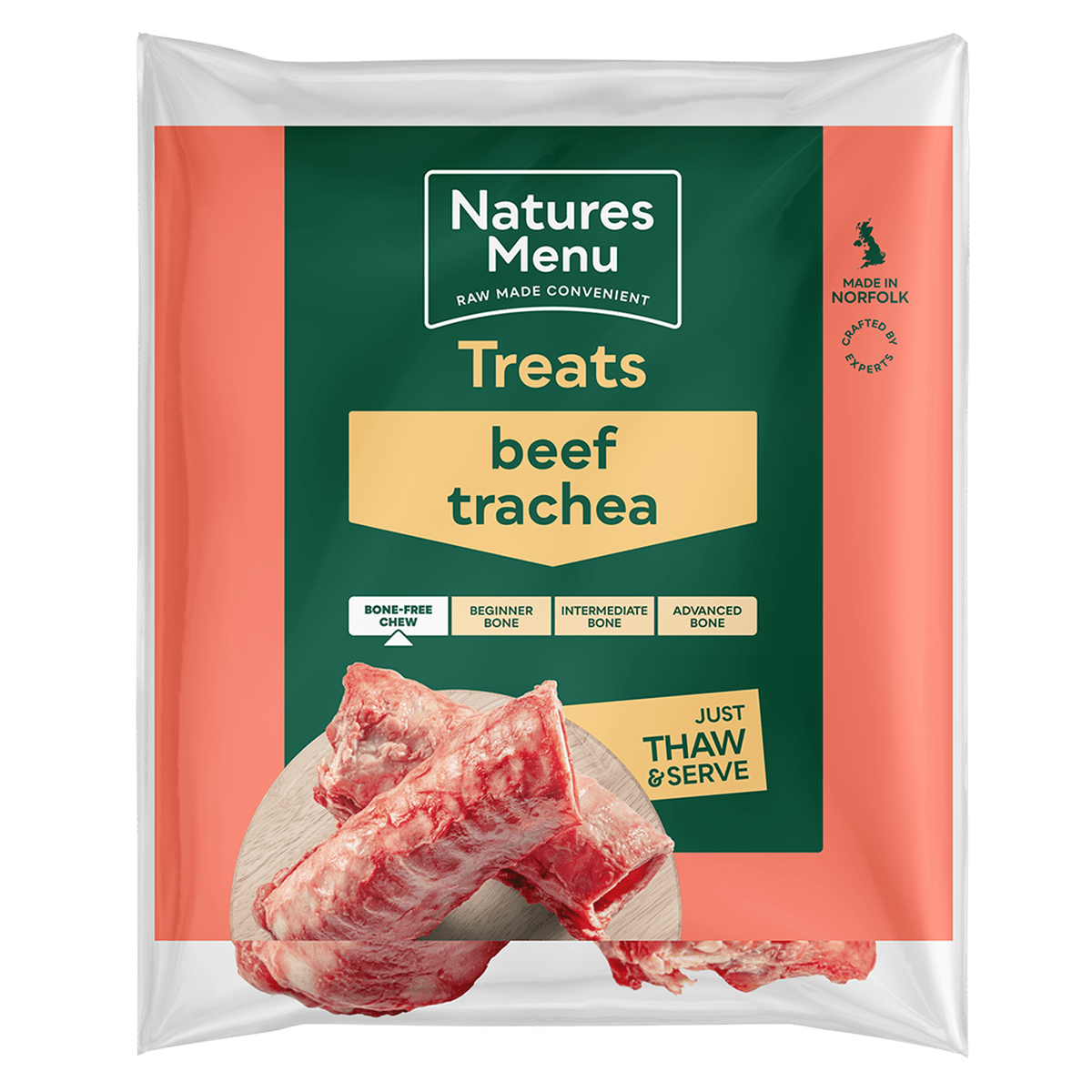 Natures Menu Frozen Beef Trachea for Dogs 2 Pack Raw Dog Food Natures Menu 