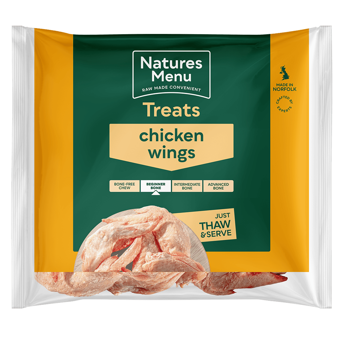 Natures Menu Frozen Chicken Wings for Dogs 1kg Raw Dog Food Natures Menu 