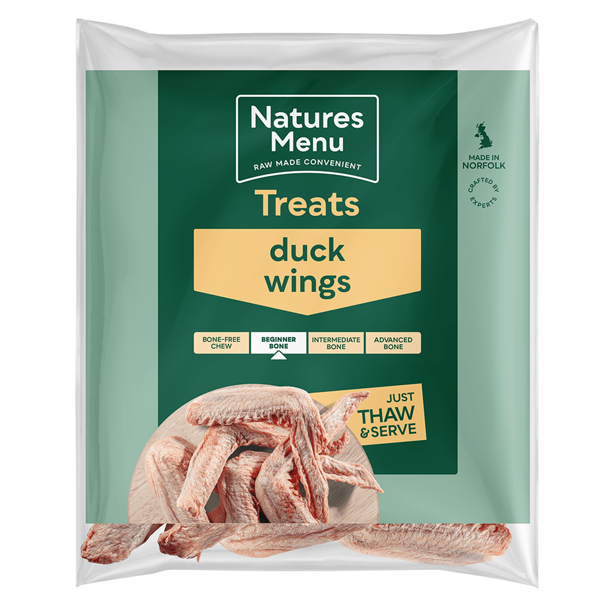 Natures Menu Frozen Duck Wings for Dogs 6 Pack Raw Dog Food Natures Menu 