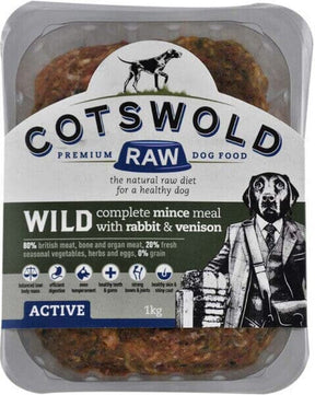 Cotswold RAW Wild Rabbit & Venison Mince 1kg | 80/20 Complete Raw Dog Food ❄ Frozen Raw Dog Food Cotswold Raw 