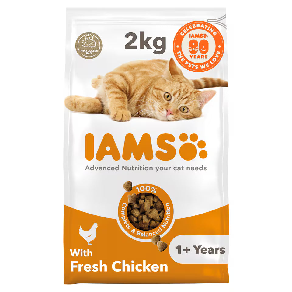 Iams Adult Cat 1+ Chicken 2kg Dry Cat Food Iams 