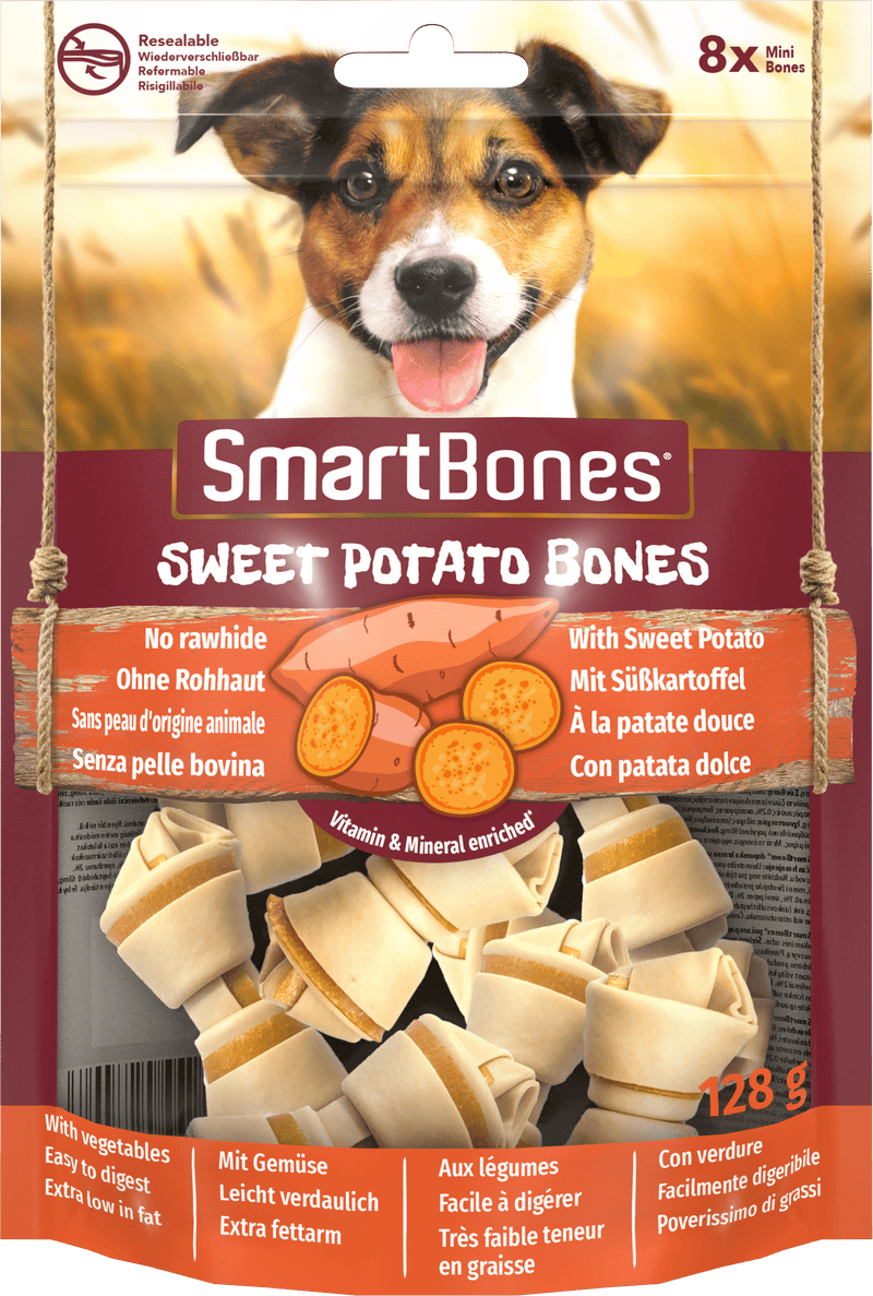 Smartbones Sweet Potato Mini Bones 8pk Dog Treats SmartBones 