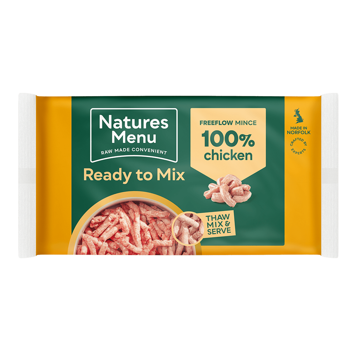 Natures Menu Chicken Raw Dog Food Freeflow Mince 2kg Raw Dog Food Natures Menu 