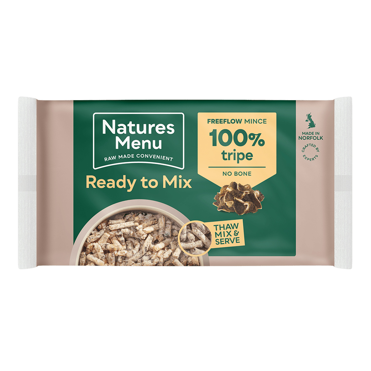 Natures Menu Tripe Raw Dog Food Freeflow Mince 2kg Raw Dog Food Natures Menu 