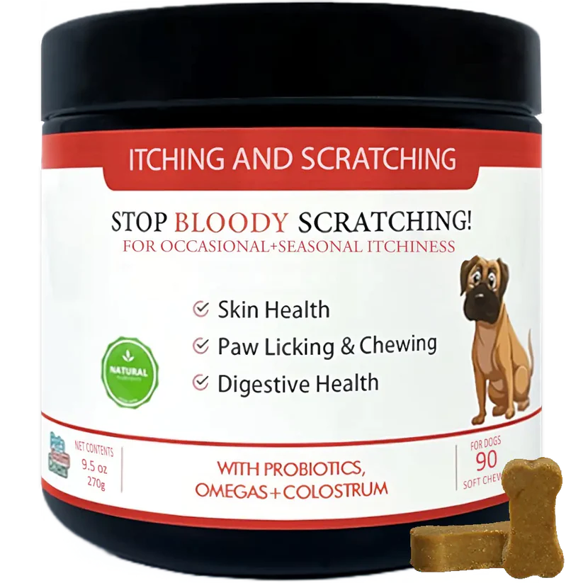 Stop Bloody Scratching Dog Treats 90pk Pets Calm Down 