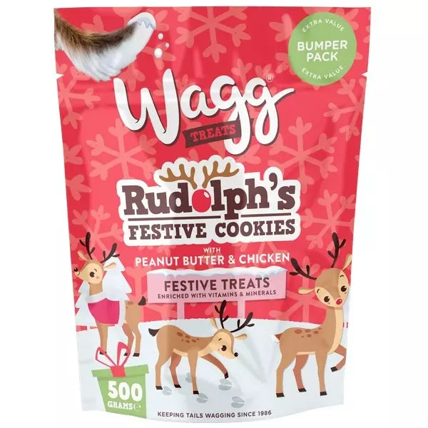 Wagg Treats Festive Rudolph Cookies 500g Wagg 