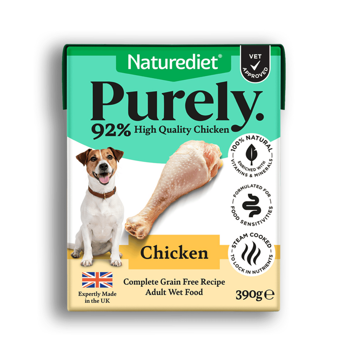 Naturediet Purely Chicken Wet Dog Food 390g Wet Dog Food Naturediet 