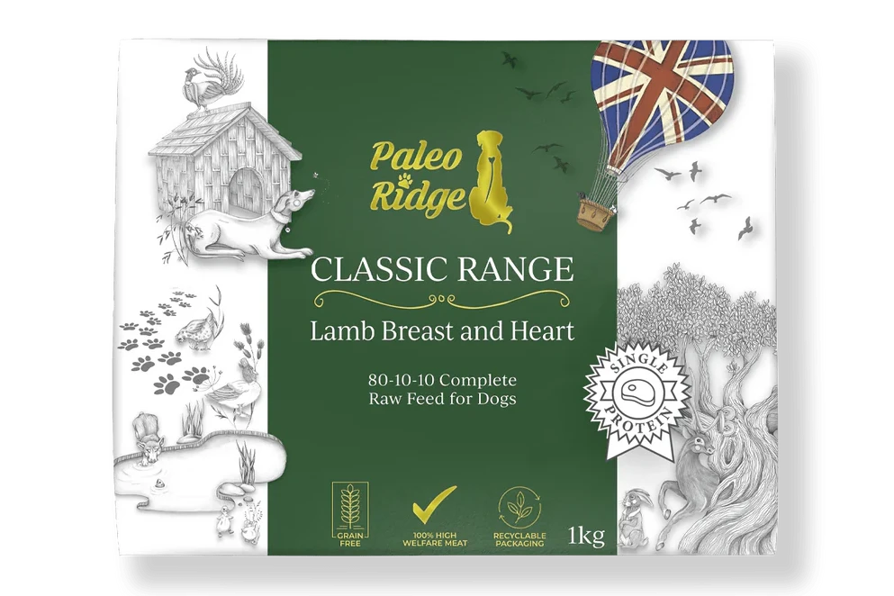 Paleo Ridge Lamb Breast & Heart Complete 1kg ❄ Raw Dog Food Paleo Ridge 