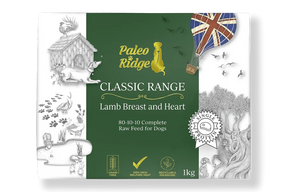 Paleo Ridge Lamb Breast & Heart Complete 1kg ❄ Raw Dog Food Paleo Ridge 