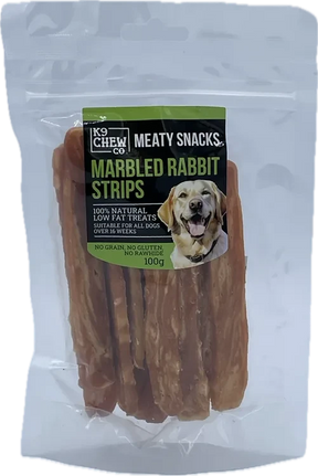 K9 Chew Marbled Rabbit Strips 100g K9 Chew 